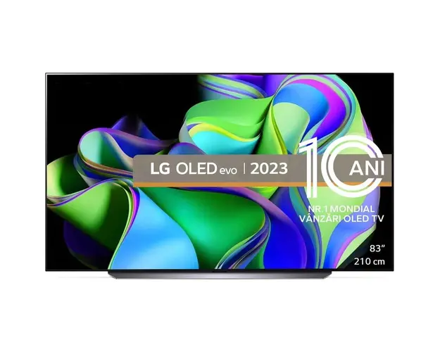 Televizor LG OLED evo 83C31LA, 210 cm, Smart, 4K Ultra HD, 100 Hz, Clasa F (Model 2023)