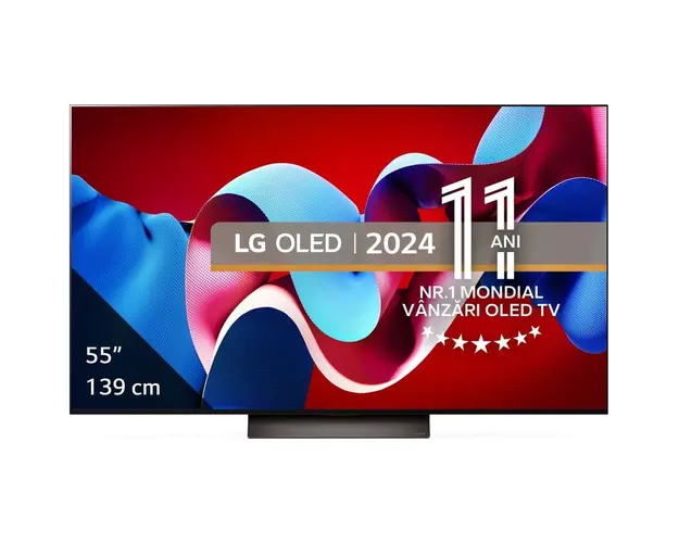 Televizor OLED LG evo 55C41LA, 139 cm, Smart, 4K Ultra HD, 100 Hz, Clasa G (Model 2024)