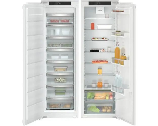 Combinatie side by side incorporabila Liebherr IXRF 5100, 522 L, No frost, Control electronic, Display, SuperCool, SuperFrost, EasyFresh, Alb
