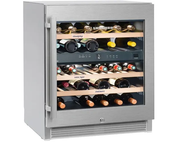 Vitrina de vin WTes 1672, 95 l, 34 sticle, Clasa G, Inox