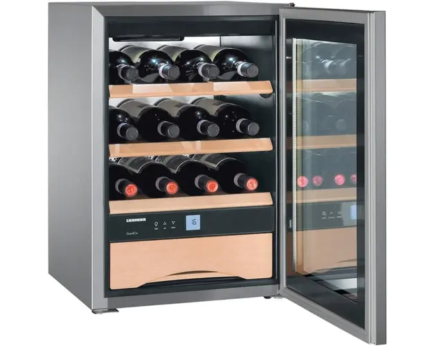 Vitrina pentru vin WKes 653, 38 L, Clasa E, Inox