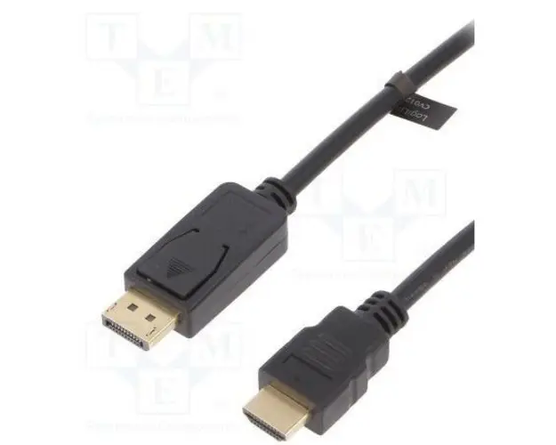 Cablu video DisplayPort (T) la HDMI (T), 2m, conectori auriti, rezolutie maxima 4K UHD (3840 x 2160) la 30 Hz, negru