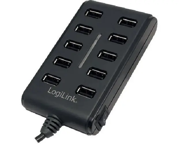 Hub USB 10-porturi 2.0 cu buton ON/OFF
