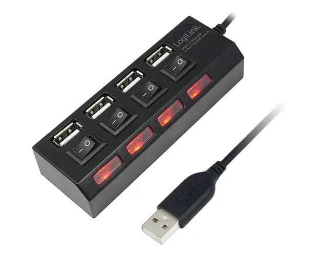 Hub USB 4-porturi 2.0 cu buton ON/OFF