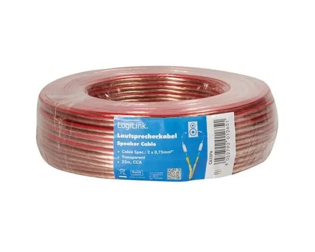 ROLA cablu audio, conductor din CCA, 2*0.75mm2, 25m, transparent