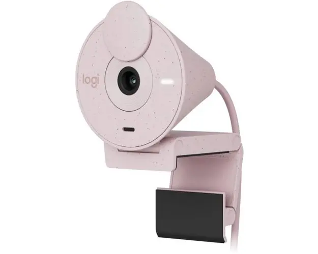 Camera web Logitech Brio 300, Full HD 1080p, RightLight 2, 70 FoV, USB-C, Privacy - Rose