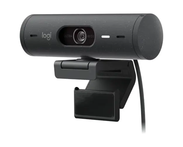 Camera web Logitech Brio 500, Full HD 1080p, RightLight 4, 90 FoV, USB-C, Privacy - Graphite