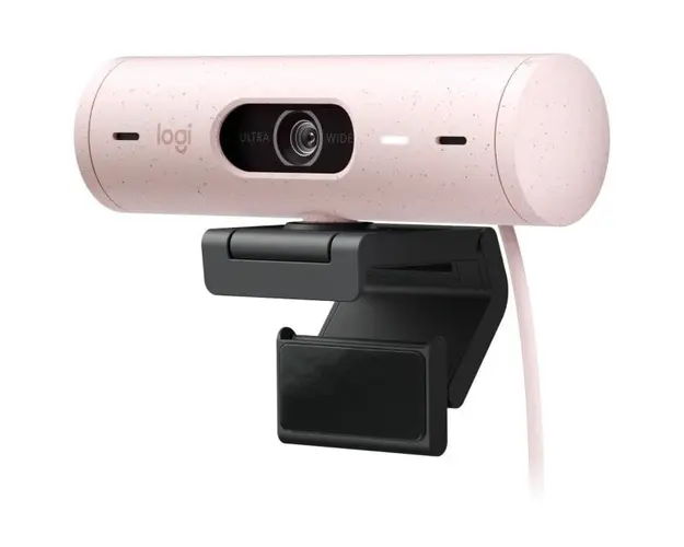 Camera web Logitech Brio 500, Full HD 1080p, RightLight 4, 90 FoV, USB-C, Privacy - Rose