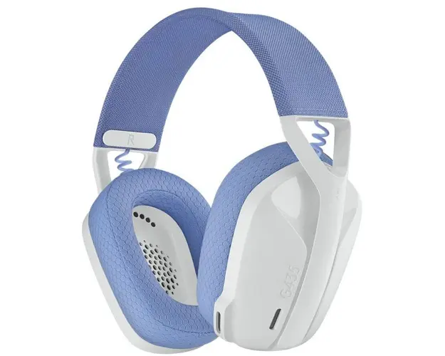 Casti gaming wireless Logitech G435 Lightspeed, Alb/Albastru