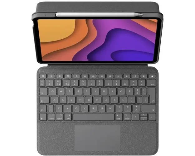 Husa de protectie Logitech cu tastatura Folio Touch pentru iPad Air (4th &amp; 5th generation) , Oxford Grey - UK