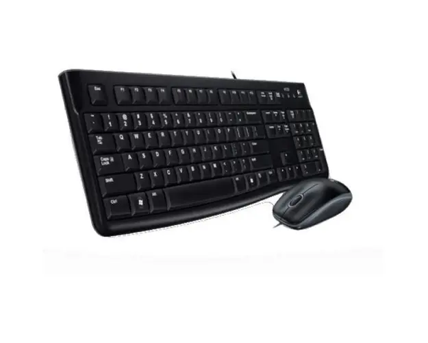 Kit Logitech Wired Desktop MK120, USB 2.0, layout US INTL, Negru