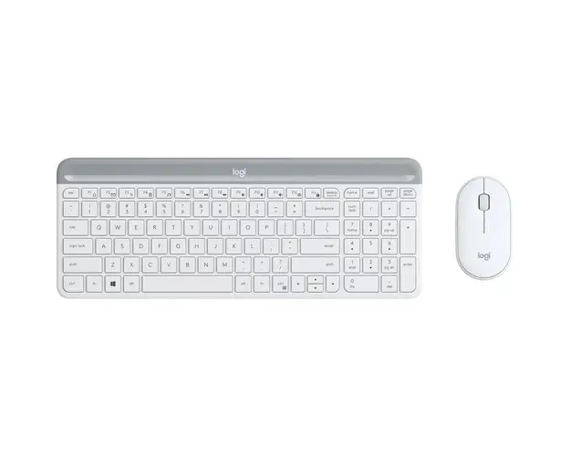 Kit tastatura + mouse wireless Logitech MK470, Slim, Alb