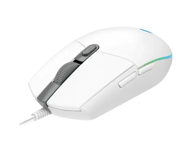 Mouse gaming Logitech G203, iluminare RGB LightSync, Alb
