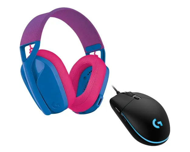 Set Casti PC + Mouse, Logitech, Multicolor