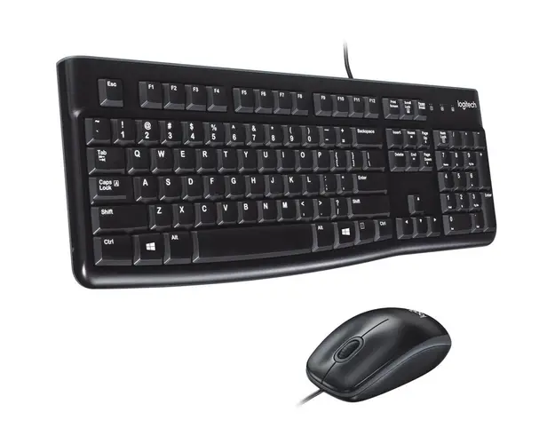 Set Tastatura +Mouse cu fir, Logitech, Limba maghiara, Negru