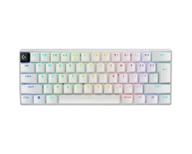 Tastatura mecanica gaming Logitech G PRO X 60 LIGHTSPEED, Ultra Compact TKL, Lightsync RGB, switch-uri GX tactile, Alb