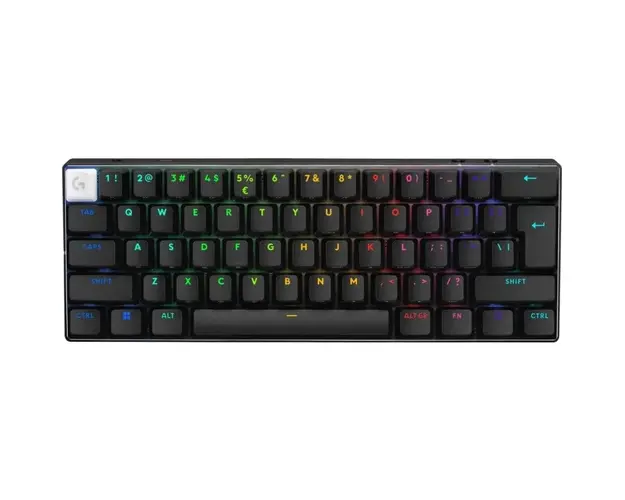 Tastatura mecanica gaming Logitech G PRO X 60 LIGHTSPEED, Ultra Compact TKL, Lightsync RGB, switch-uri GX tactile, Negru