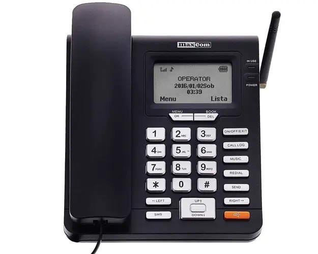 Telefon fix Maxcom Comfort MM28DHS cu SIM, Black