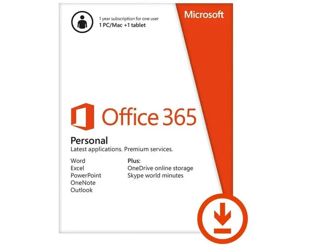 Microsoft Office 365 Personal, 1 an, 1 PC/MAC si 1 tableta, All Languages, Licenta Electronica, ESD