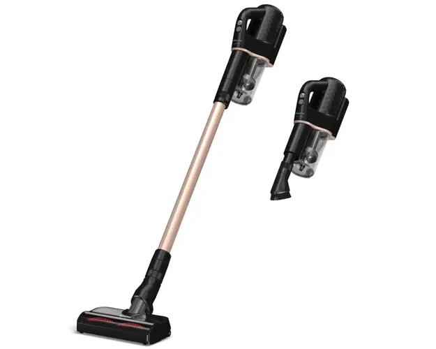 Aspirator vertical Miele Duoflex HX1 Total Care 12377850, 2 in 1, 210 W, 0,3 l, autonomie 55 min, filtru Hygiene, tehnologie Vortex, perie electrica MultiFloor, negru