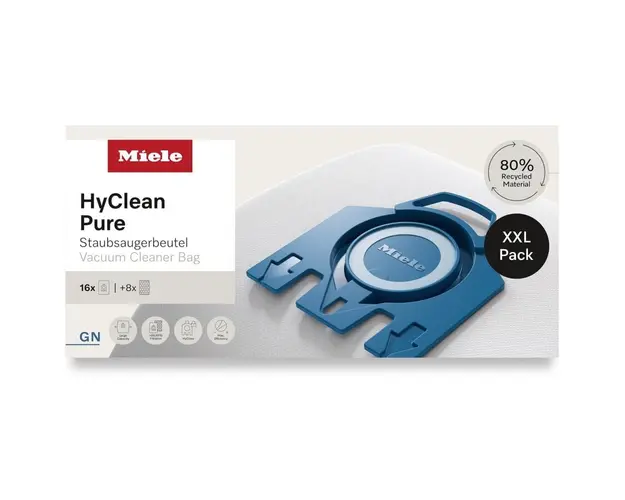Pachet 16 saci Miele XXL HyClean 3D Efficiency GN, 4 filtre motor, 4 filtre evacuare