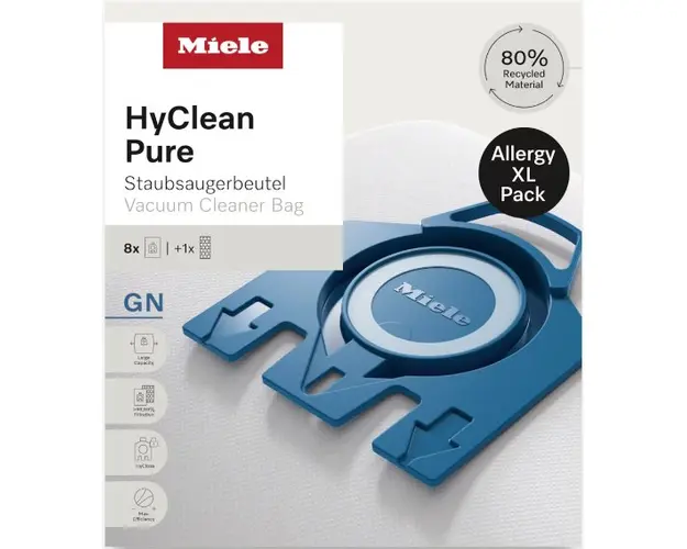 Pachet 8 saci Miele GN Allergy Pure XL HyClean 3D, 1 filtru SF-HA 50 HEPA AirClean