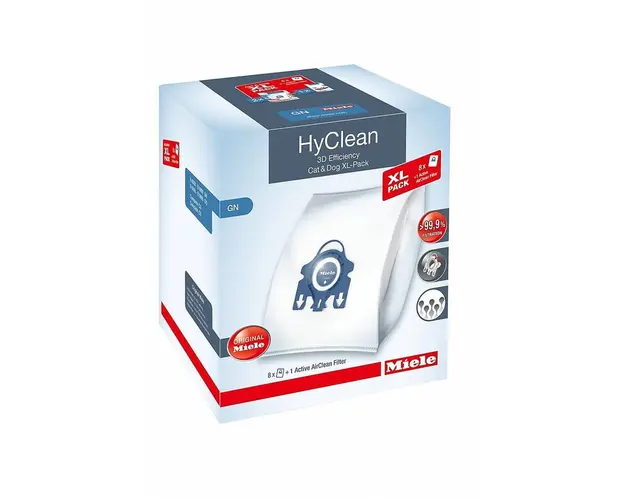 Pachet 8 saci Miele GN Cat&amp;Dog XL HyClean 3D si Filtru ACTIVE AirClean cu carbune activ, compatibil cu aspiratoarele cu sac Miele