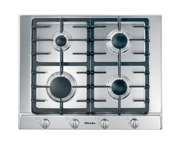 Plita incorporabila Miele KM 2010 G, Gaz, 4 arzatoare, GasStop, ConfortClean, 65 cm, Inox