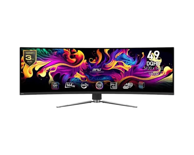 Monitor LED MSI Gaming MPG 491CQP Curbat 49 inch DQHD QD-OLED 0.03 ms 144 Hz USB-C HDR