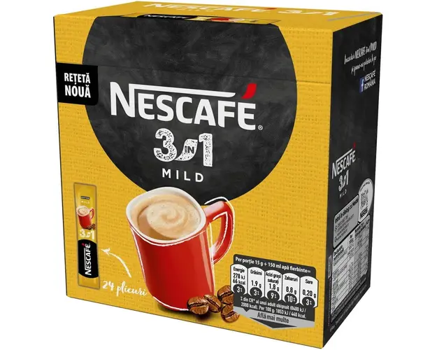 Cafea solubila Nescafe 3in1 Mild 24x15g