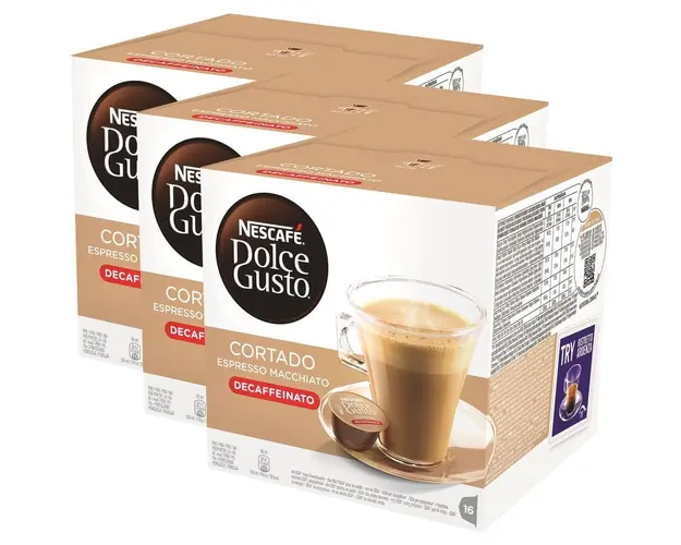 Set 3 x Capsule Nescafé Dolce Gusto Cortado Espresso Decaff, 48 capsule, 297.6g