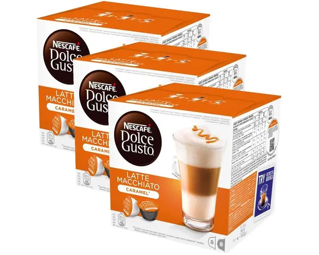 Set 3 x Capsule Nescafé Dolce Gusto Caramel Macchiato, 48 capsule, 436.8g