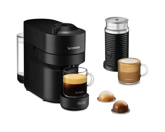 Espressor Nespresso DeLonghi ENV90.BAE Vertuo Pop, Filtru de cafea cu capsule Nespresso, Cu spumant de lapte, Negru