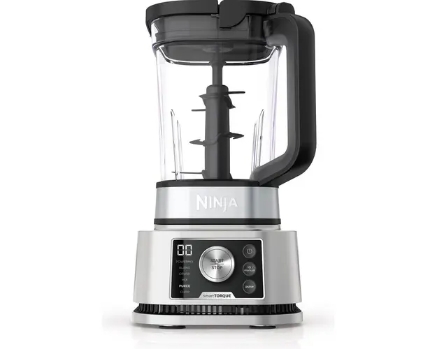 Blender Ninja CB350EU Foodi Power Nutri 3-in-1 cu motor cu cuplu inteligent si 6 programe Auto-IQ, 1200 W, bol de 2.1 L, cana de 700 ml si bol de 400 ml, negru/argintiu