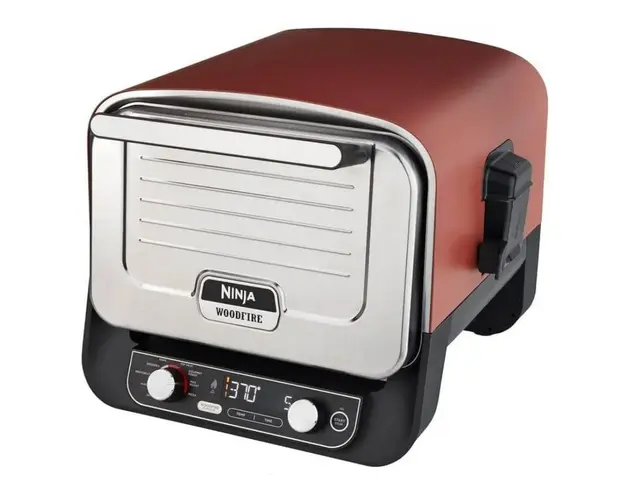Cuptor electric Ninja Woodfire, 8 programe OO101EU, 220-240 V, 13 A, 2400 W, rosu/ gri