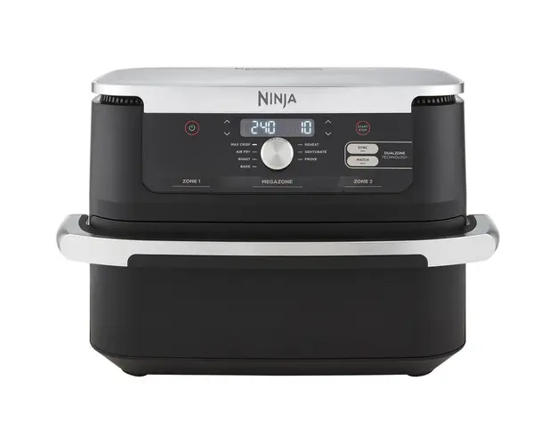 Friteuza cu aer cald Ninja Flex Drawer AF500EU, capacitate mancare 2 kg, 2470 W, interval temperatura 40 - 240 C, doua zone de gatit, 7 programe, negru