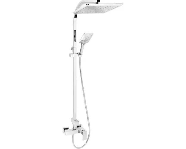 Set baterie perete dus Novaservis Edge, cu set bara dus, suport culisant, dus fix, para dus mobila, Crom