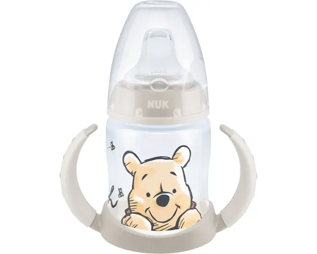 Biberon cu toarte, NUK, DISNEY, cu tetina de invatare, 150 ml, 6-18 luni,BEJ