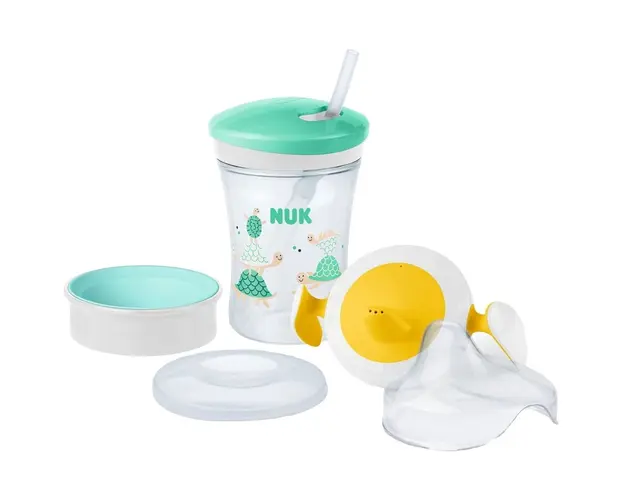 Cana 3in1 Nuk cu capace Trainer, Action si Magic, 230 ml, Gri