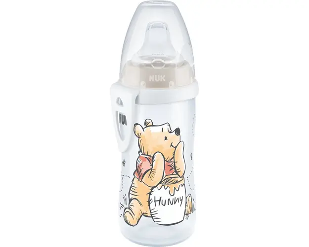 Cana NUK ACTIVE, DISNEY, cu tetina de invatare, 12 luni, 300 ml, fete