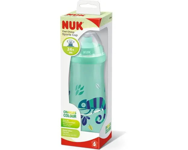 Cana Nuk First Choice Sport Cu Sistem Push-Pull, 450ml, Albastra, Cu Efect Cameleon