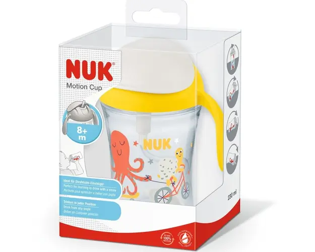 Cana Nuk Motion Cu Pai Flexibil, 230ml , Galbena