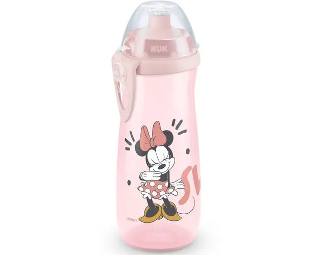Cana NUK Sport Mickey Mouse cu sistem push-pull, 36 luni+, 450 ml, Rosu