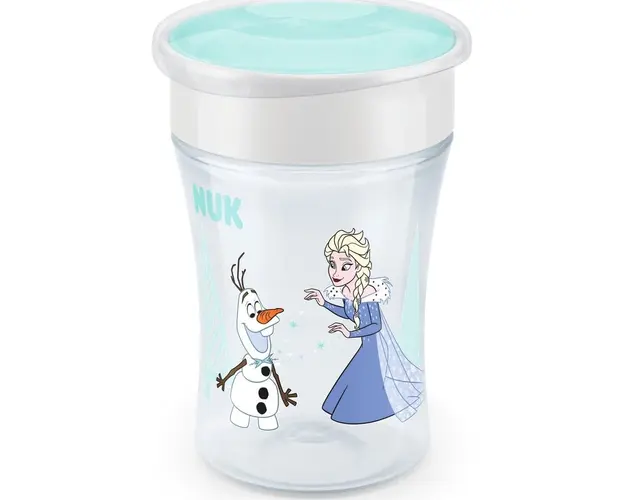 Cana pentru bebelusi NUK Magic Frozen Printese, 230 ml, 8 luni+, fabricata din polipropilena, fara BPA