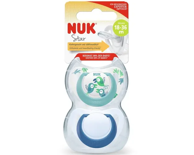 Set 2 suzete NUK STAR, SILICON, 18-36 luni, PASARE