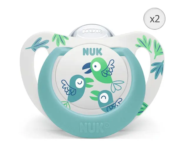 Set 2 suzete NUK STAR, SILICON, 6-18 luni, PASARE