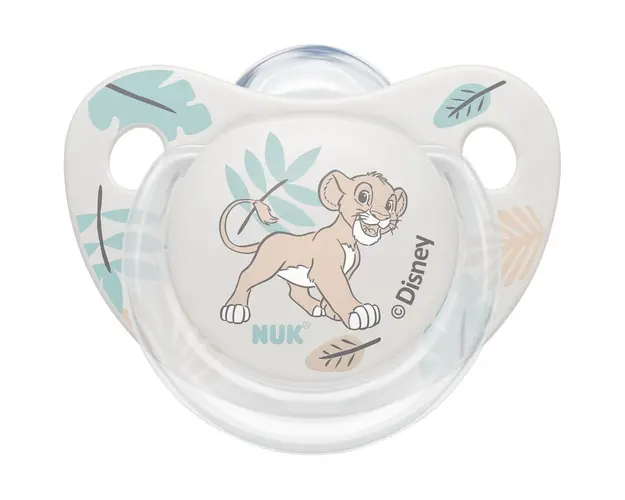 Suzeta cu tetina din silicon NUK Trendline Disney The Lion King, forma potrivita pentru maxilar, fara BPA, 6-18 luni, 2 bucati/cutie