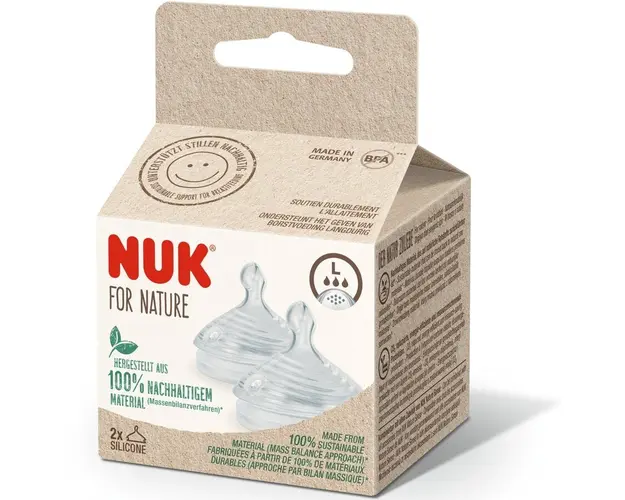 Tetina de silicon NUK For Nature, marime L, 2 buc