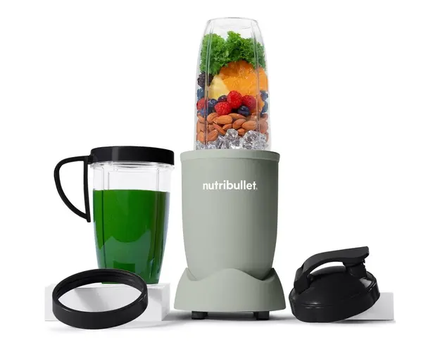 Blender Nutribullet Pro Mineral NB907MAJD, 900 W, 1 viteza, 5 accesorii, cupe de 710 ml si 946 ml, capac To-Go, verde