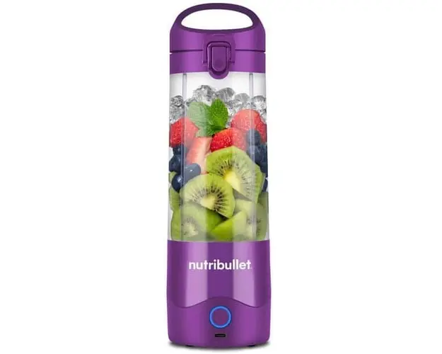 Blender portabil Nutribullet NBP003PU, cupa 475 ml, USB-C, mov